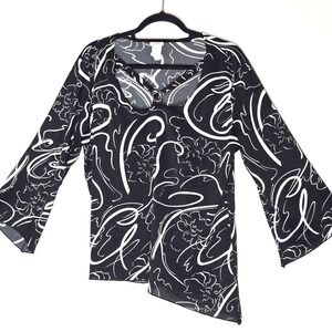 Y2K Siren Lily Floral Sheer Asymmetrical Tunic Top Whimsigoth Fairy 3X